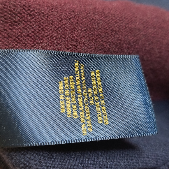 Polo Ralph Lauren 100% Wool Rugby Striped Crew Neck Sweater Med 10-12 Boys - Picture 11 of 16